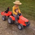 Little Cowboy's Joyride With Chicken and Duck Security Officer